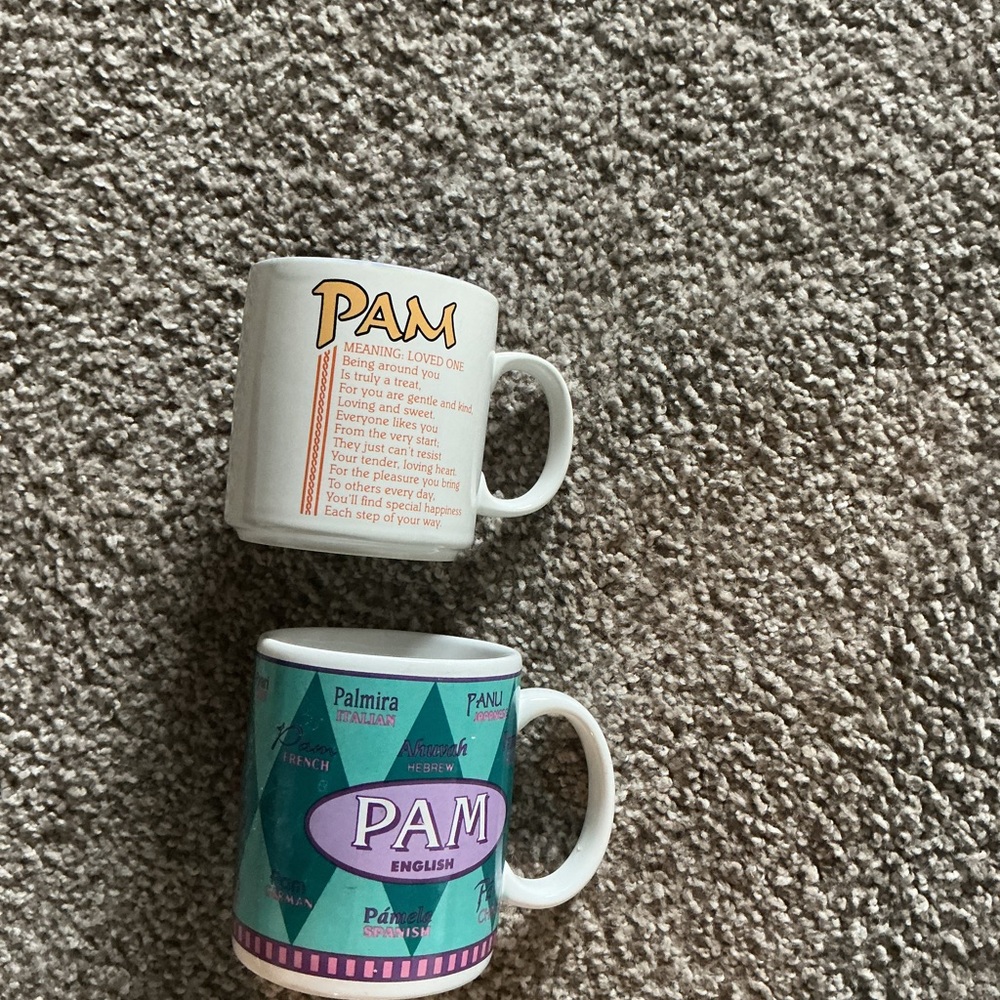 Set of Two Personalized 'PAM' Mugs